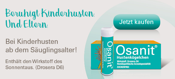 Osanit® Hustenkügelchen - Beruhigt Kinderhusten. Und Eltern.